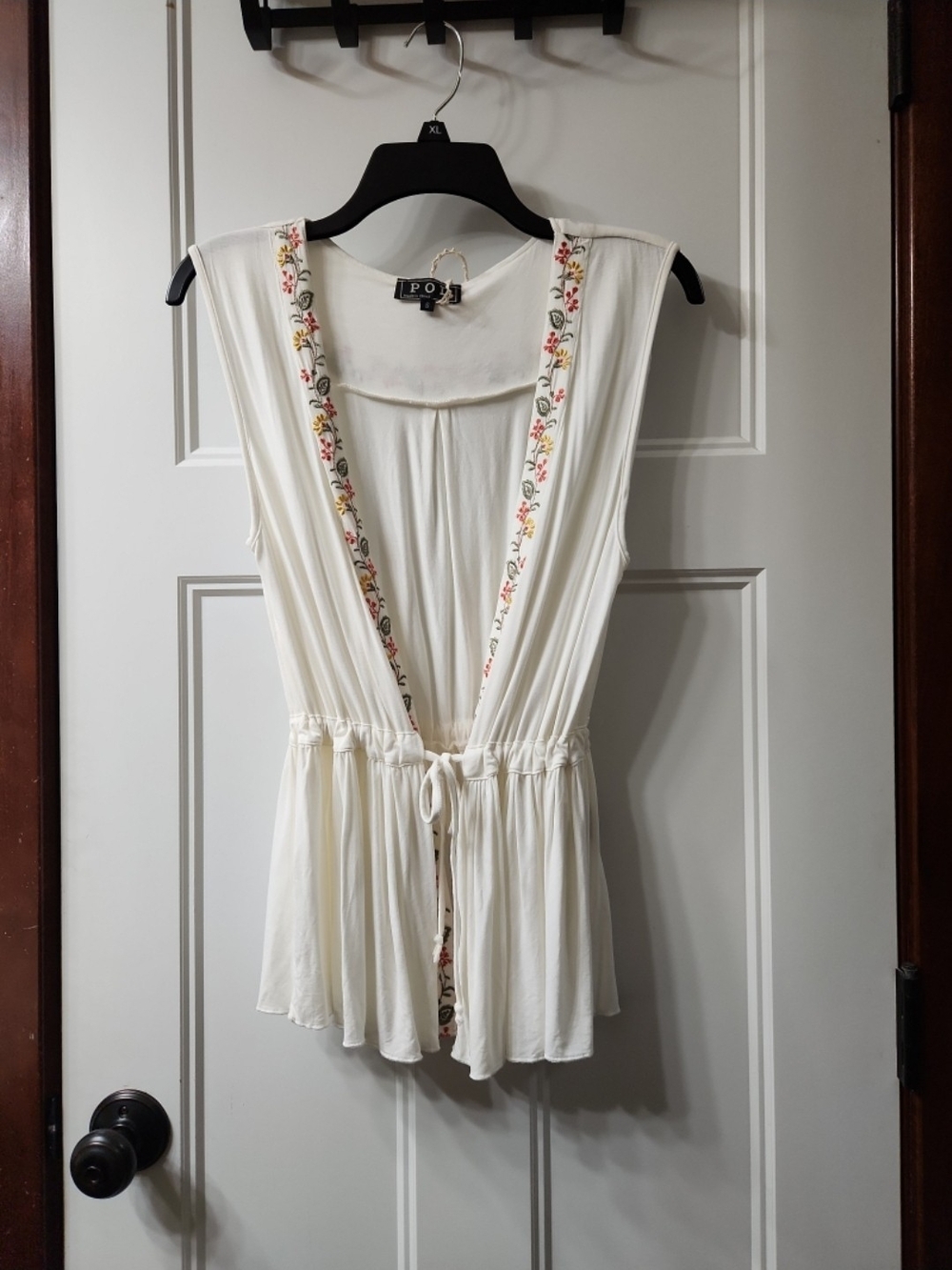 POL Embroidered Drawstring Tank